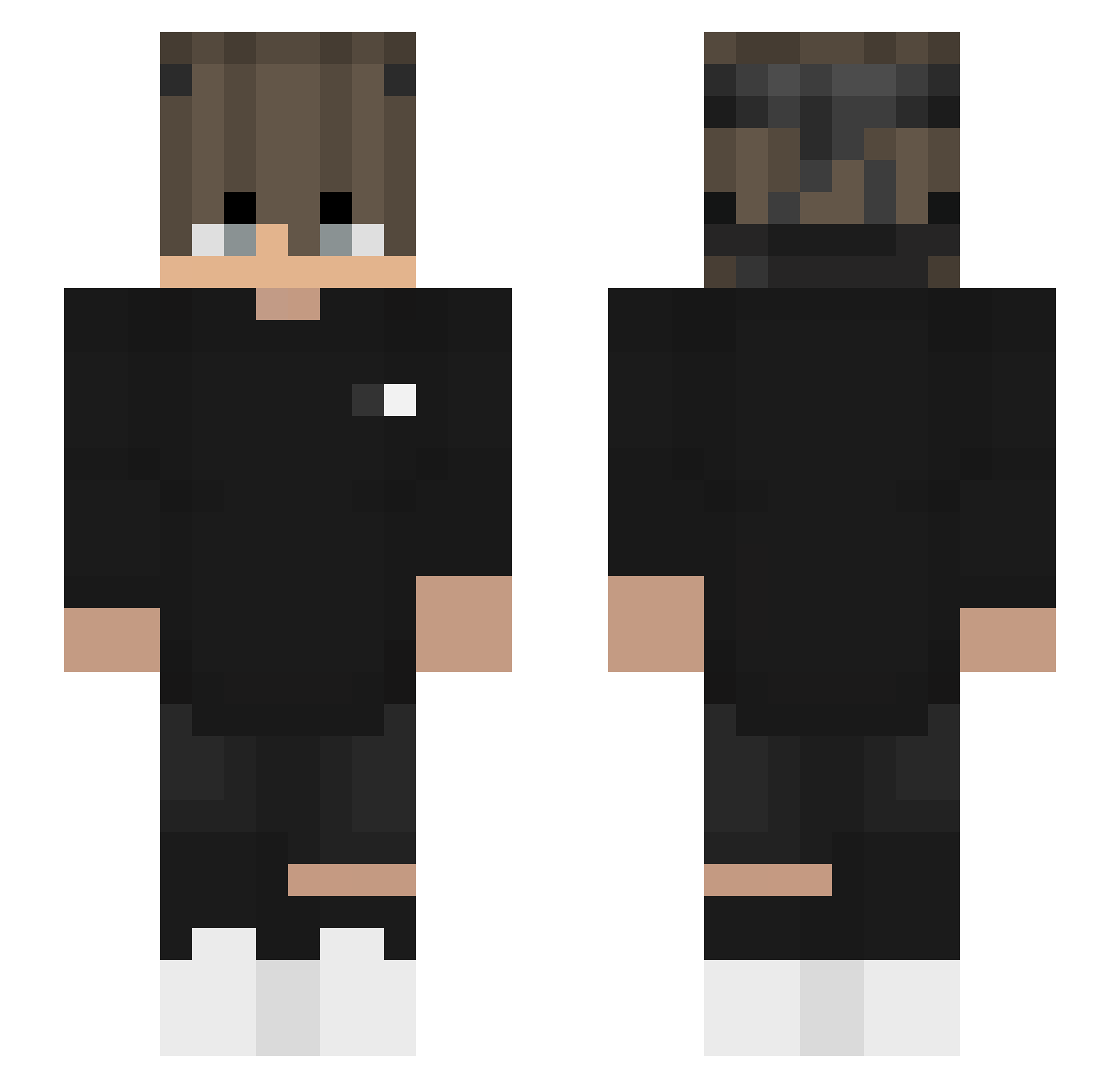 qLeo_ Minecraft skin, front and back view