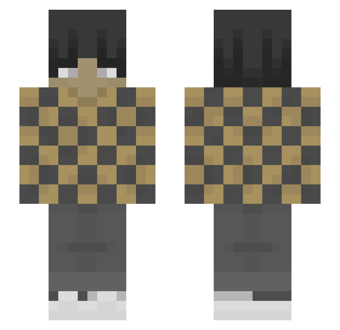 Gurvados Minecraft skin, front and back view