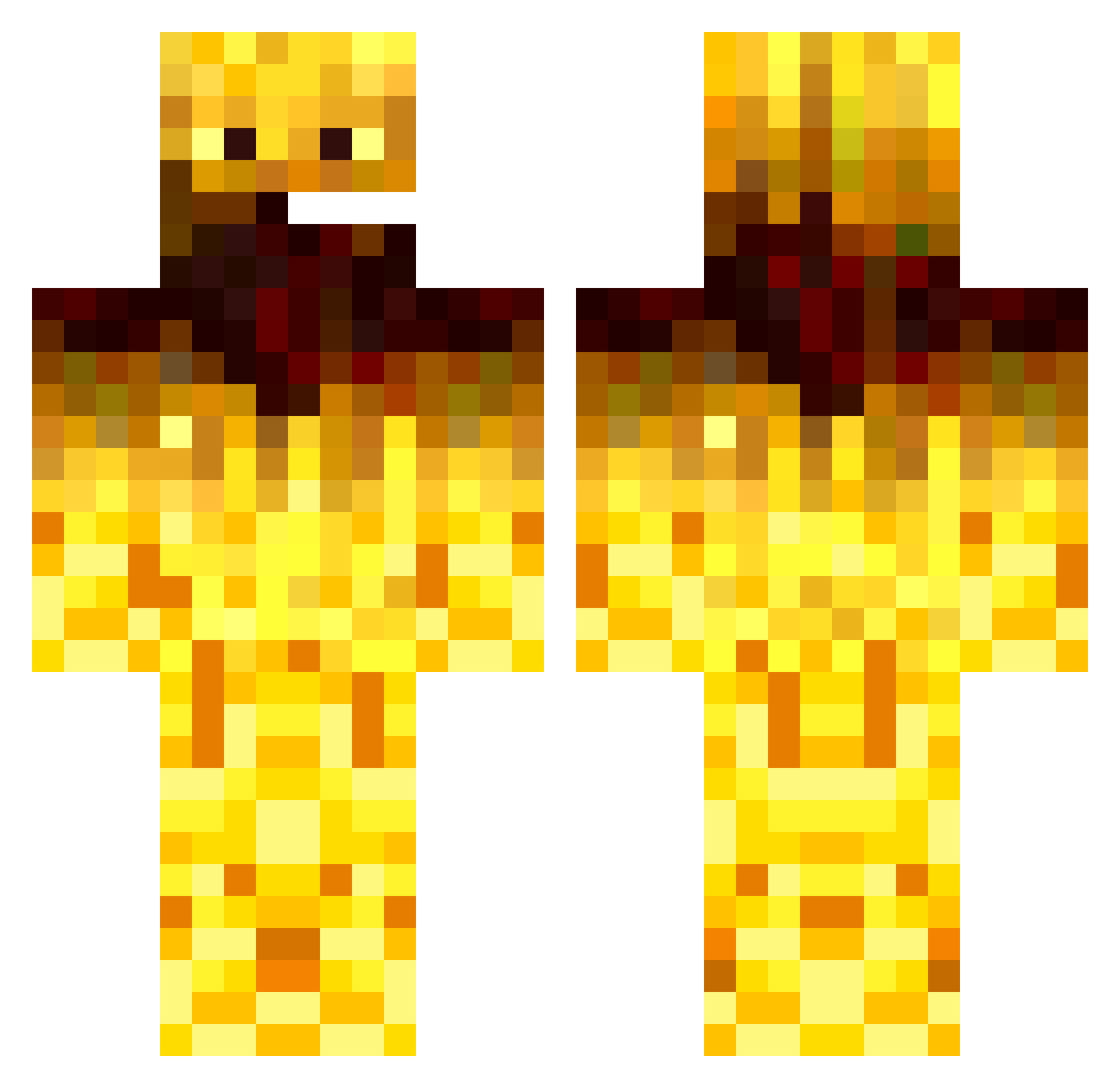 BLAZEPLAYS9989 Minecraft skin, front and back view