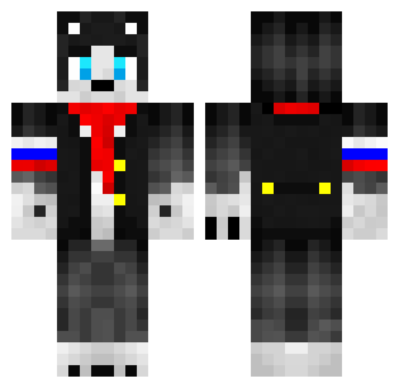 Albens_Lupus Minecraft skin, front and back view