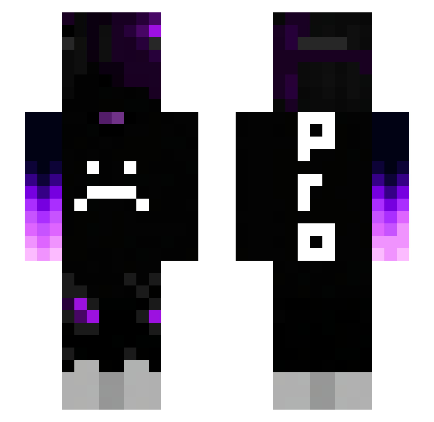 ImAGodzue Minecraft skin, front and back view