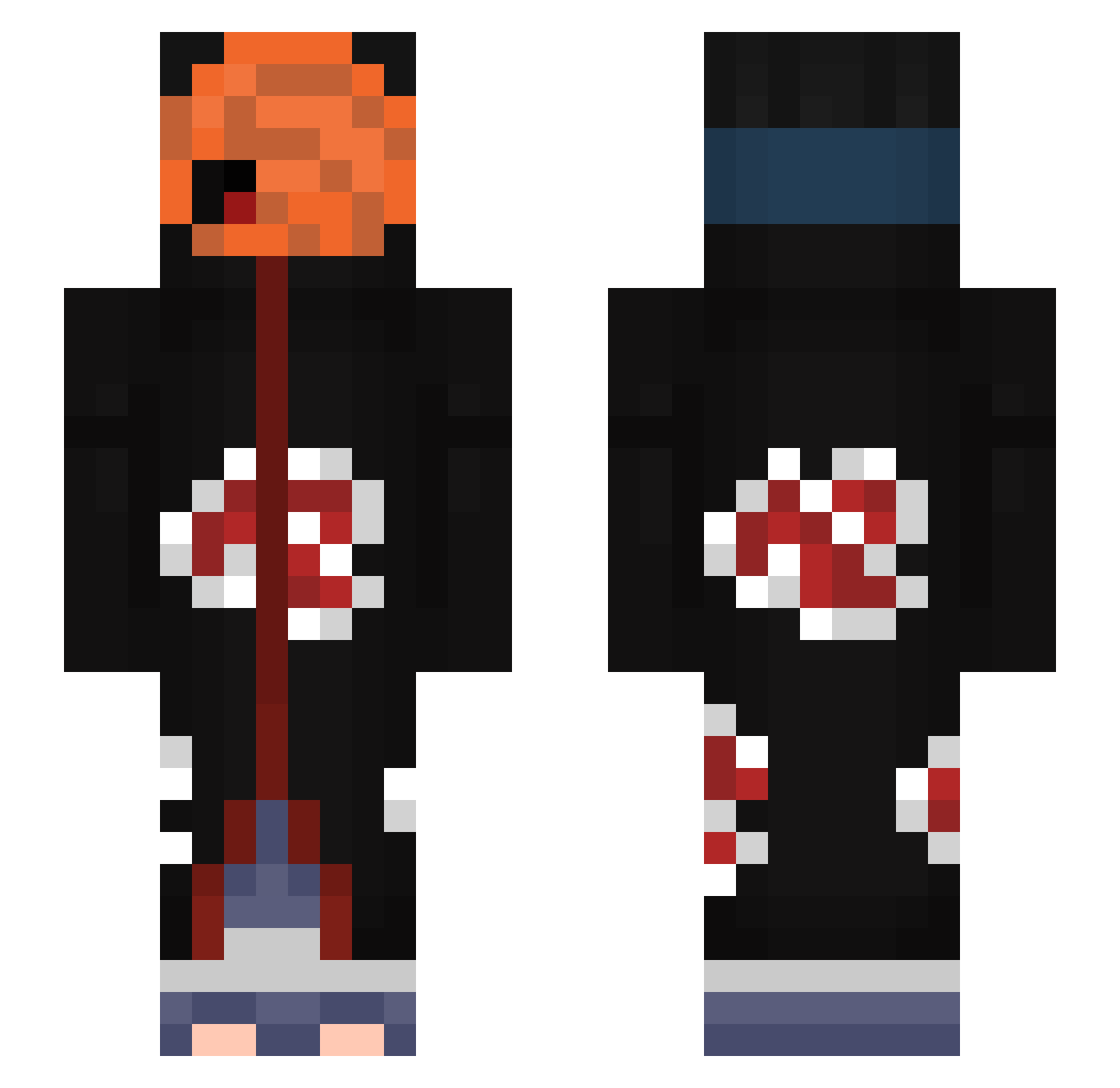 CallMeAnxiety Minecraft skin, front and back view