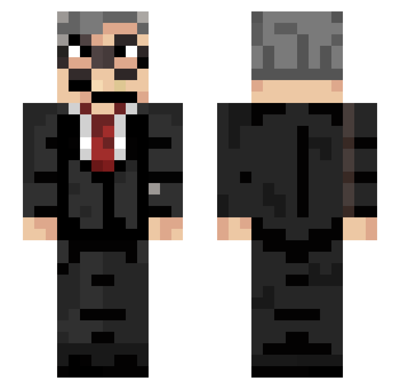 BABYkarzel Minecraft skin, front and back view