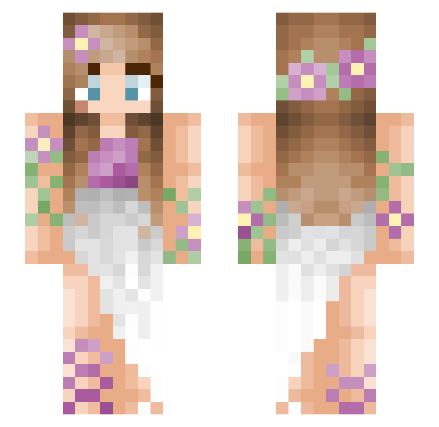 MissJammin Minecraft skin, front and back view