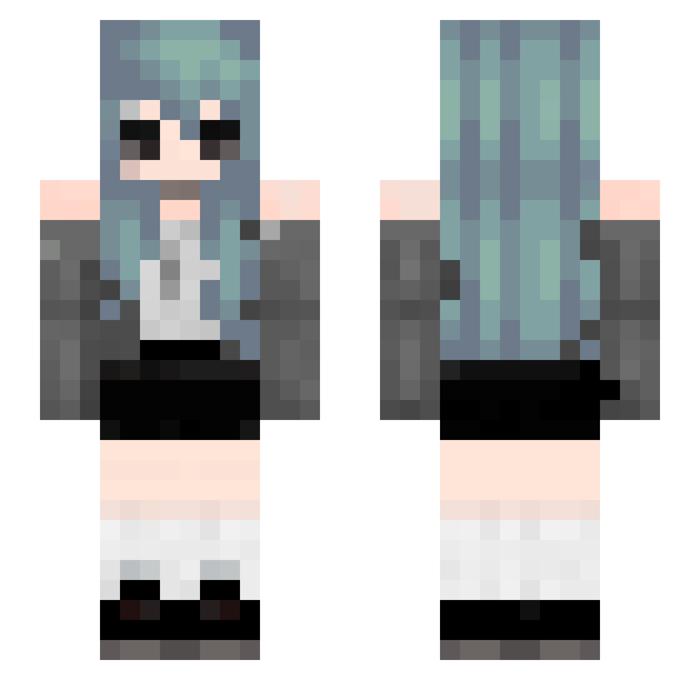 meowswow Minecraft skin, front and back view