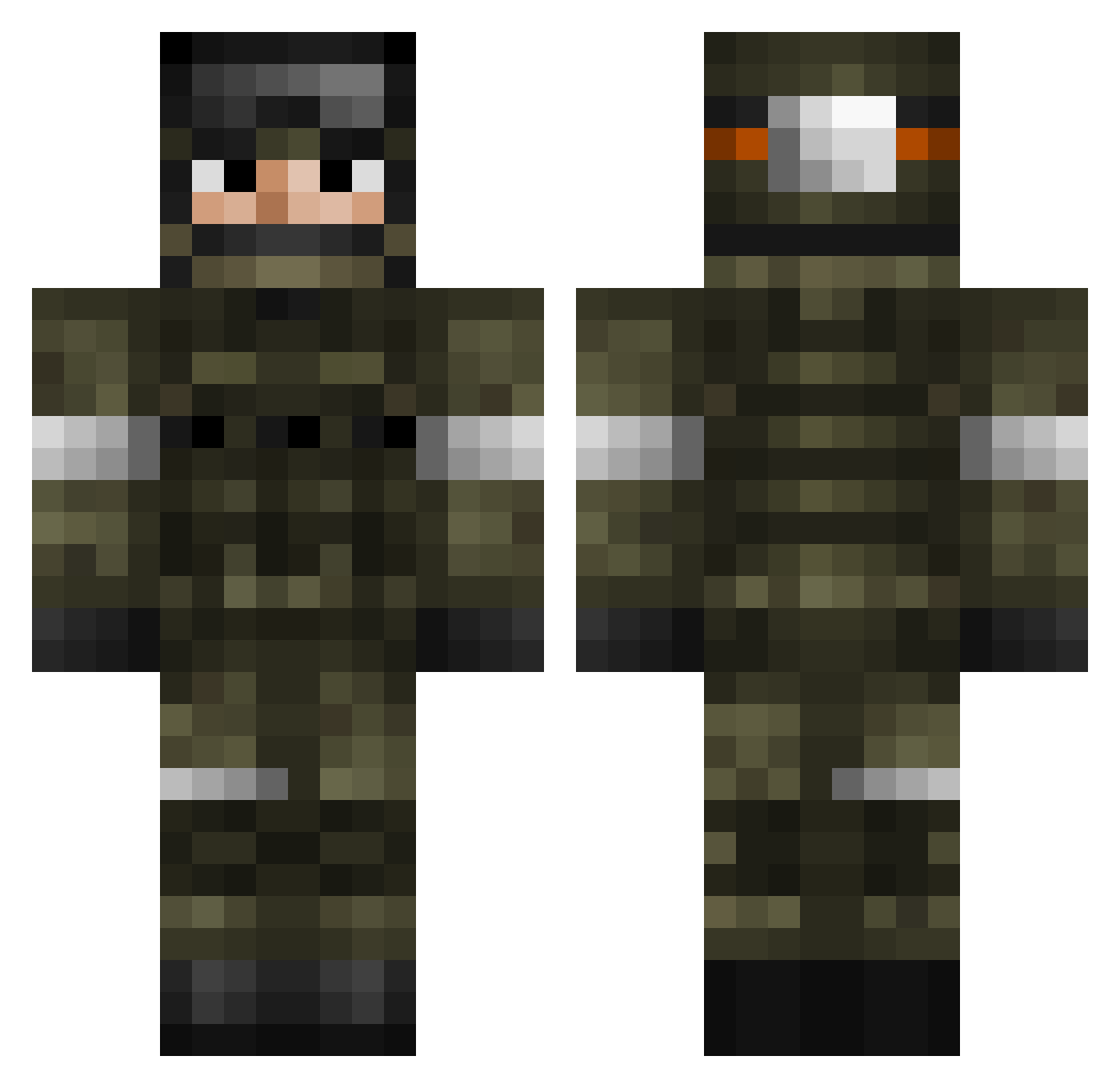 flyingbolt Minecraft skin, front and back view