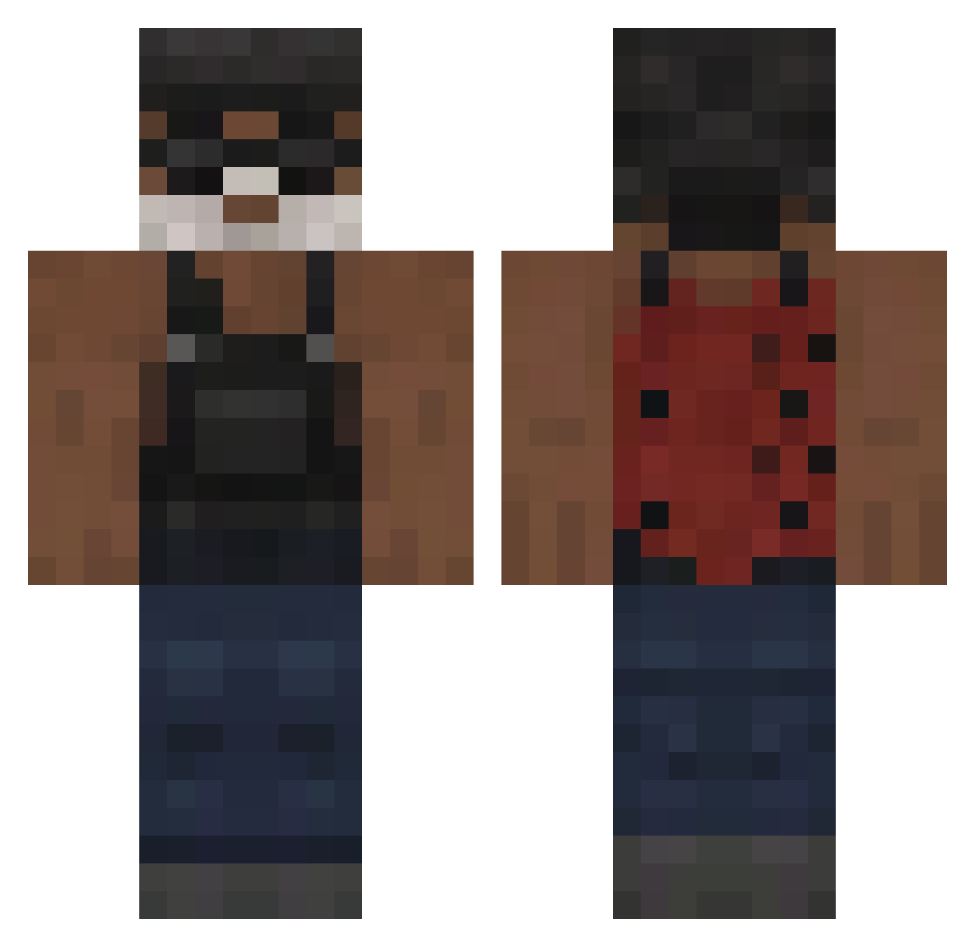 Watajones Minecraft skin, front and back view