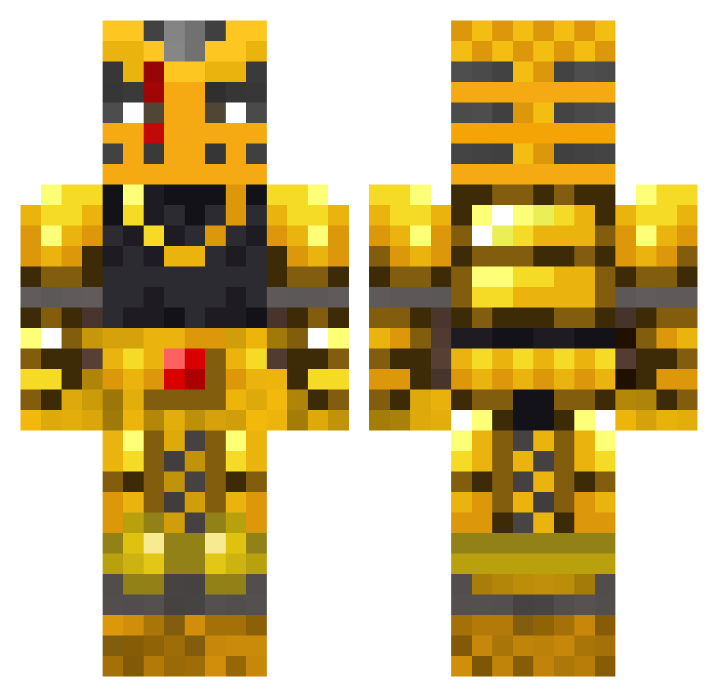OJDJ Minecraft skin, front and back view