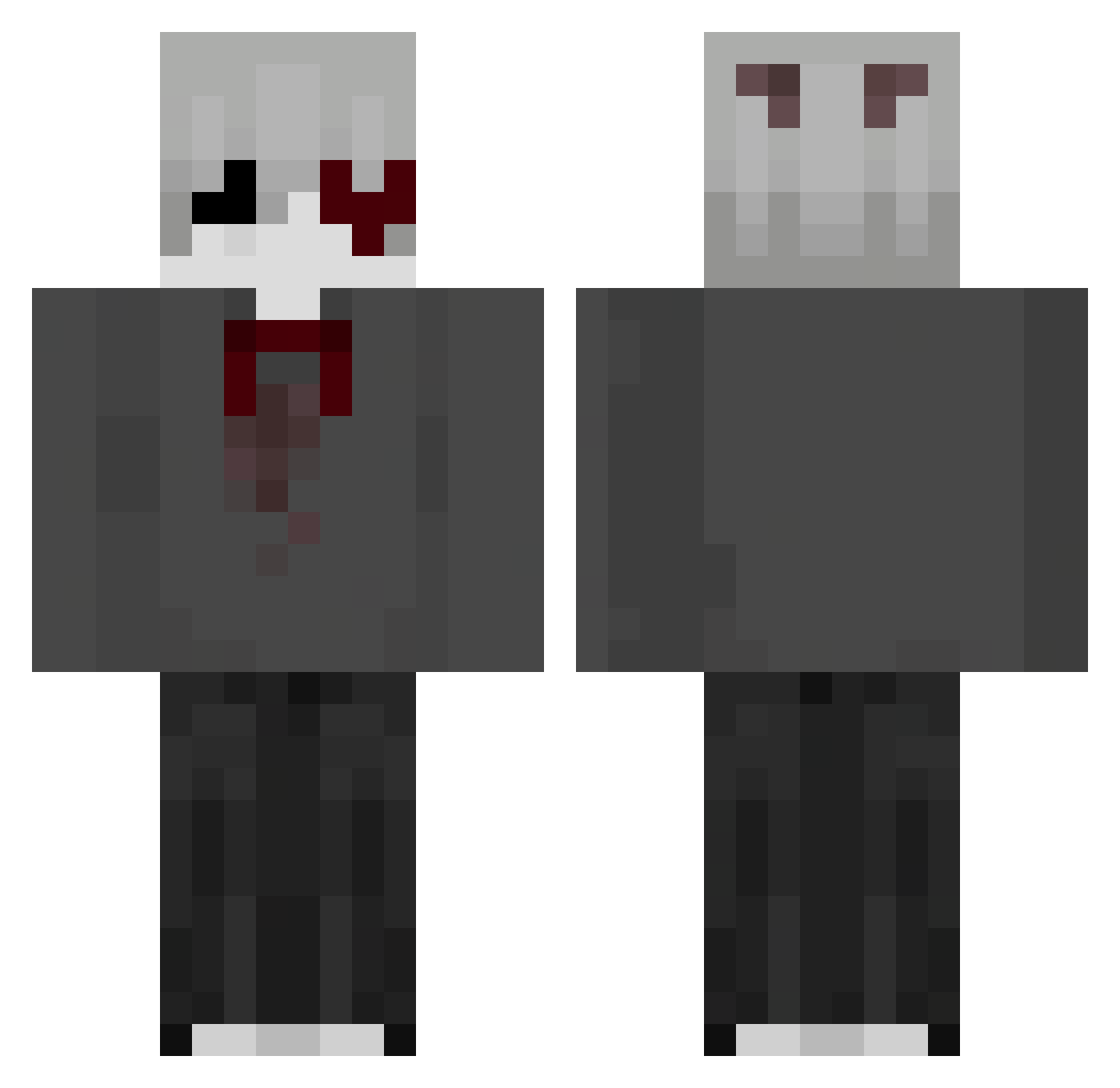 luvvqr Minecraft skin, front and back view