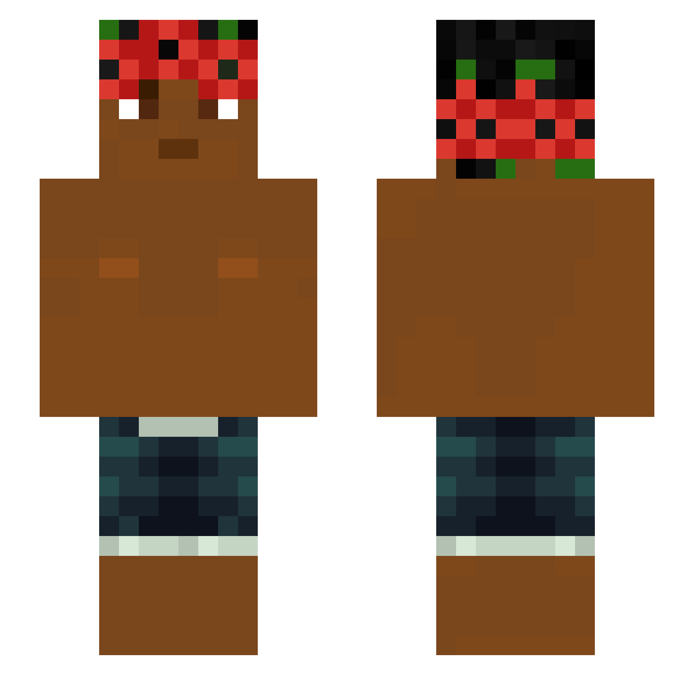 SweatingBalls Minecraft skin, front and back view