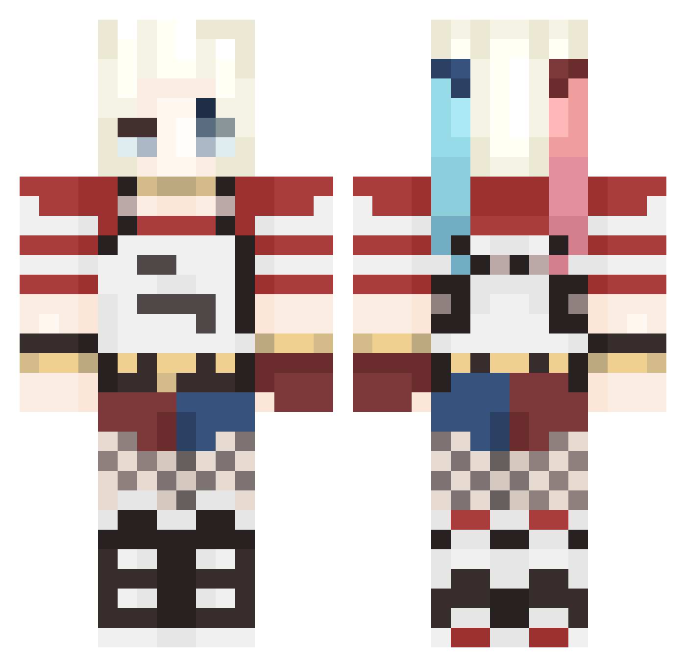 SAOPanda Minecraft skin, front and back view