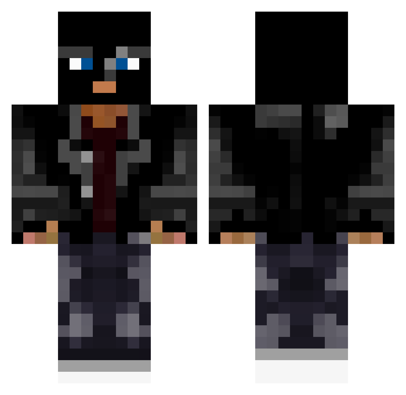 bluee420 Minecraft skin, front and back view