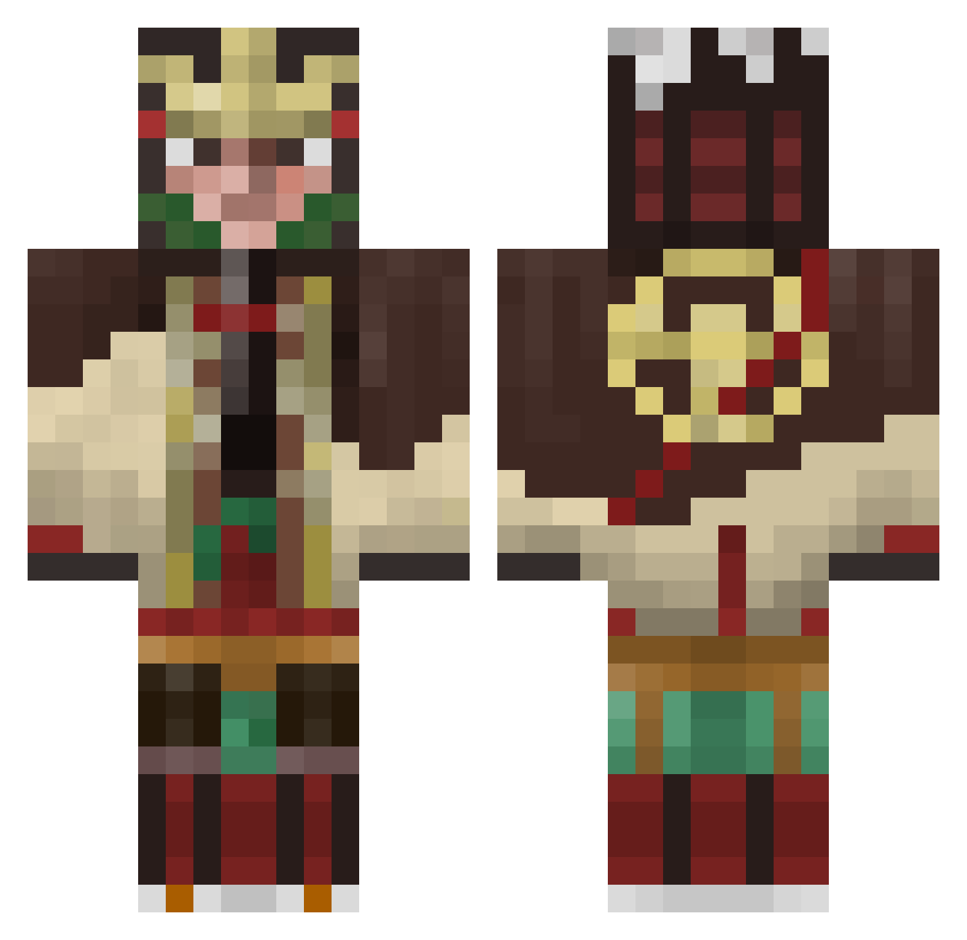 almasAcc Minecraft skin, front and back view