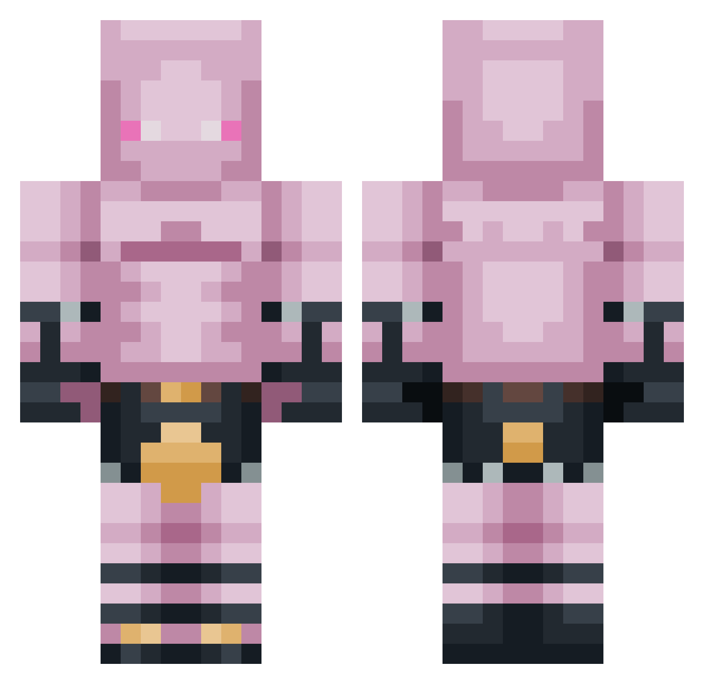 QuickestAwab Minecraft skin, front and back view