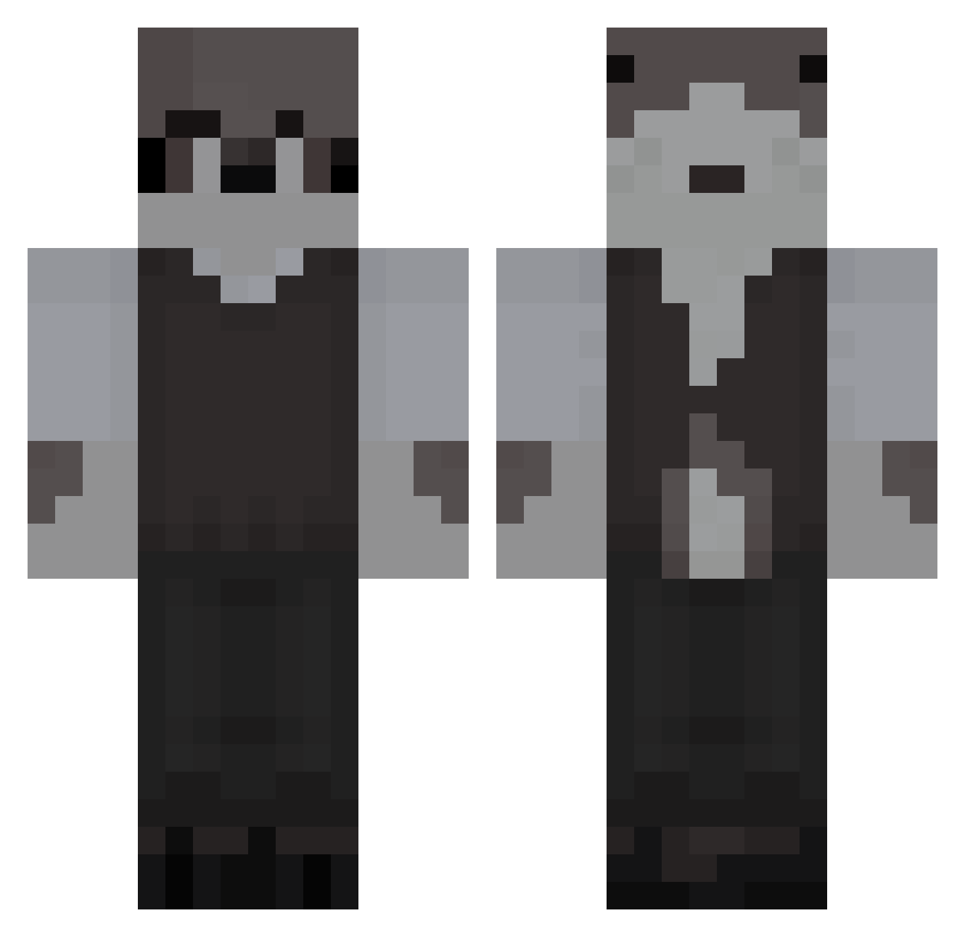 Bub8ske Minecraft skin, front and back view