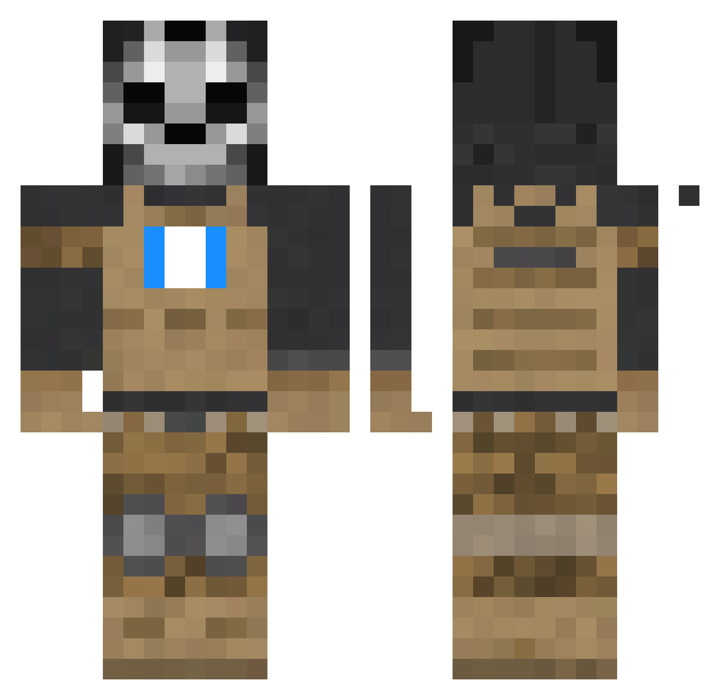 YoFakie Minecraft skin, front and back view