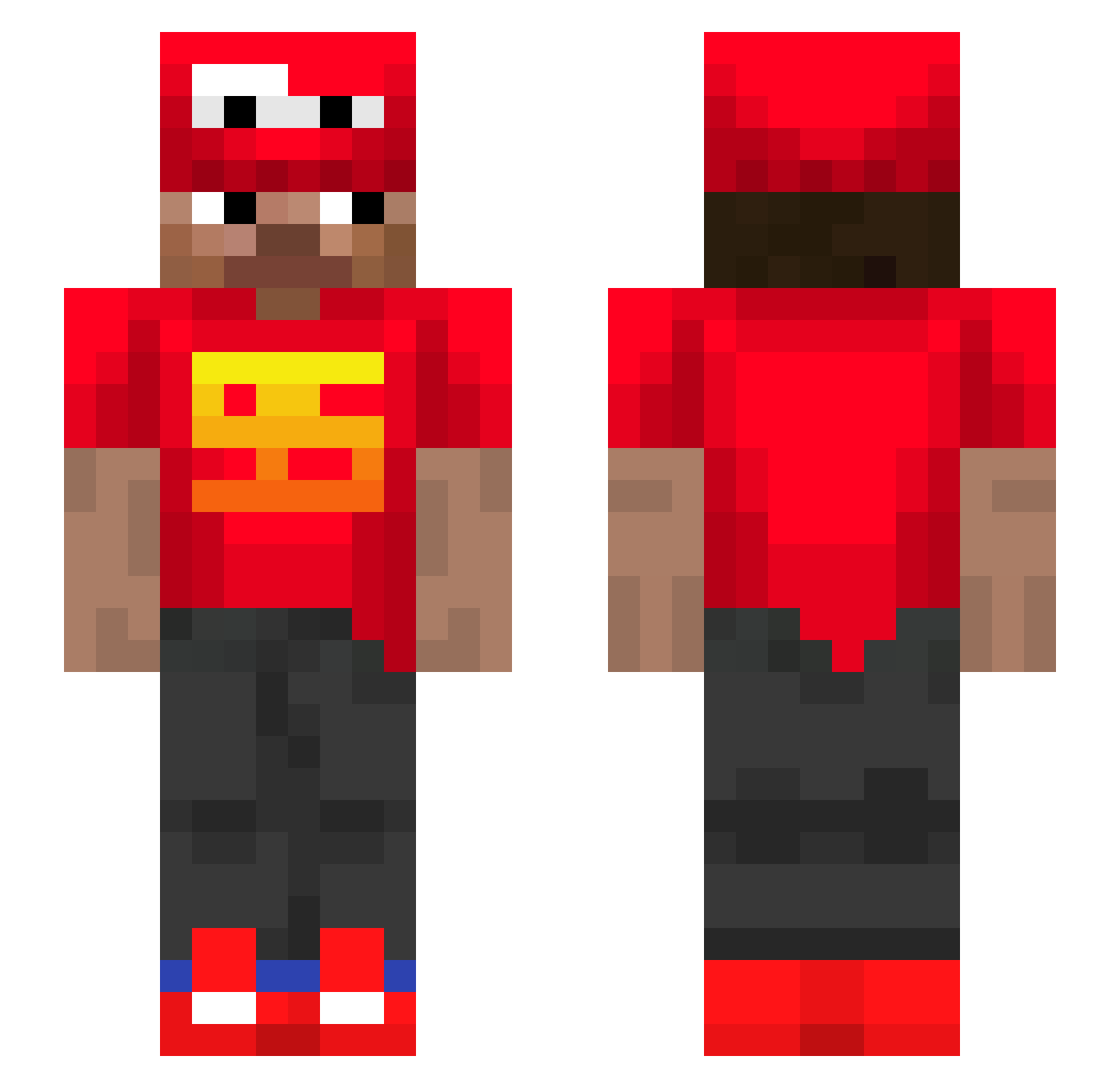 Sayremka Minecraft skin, front and back view