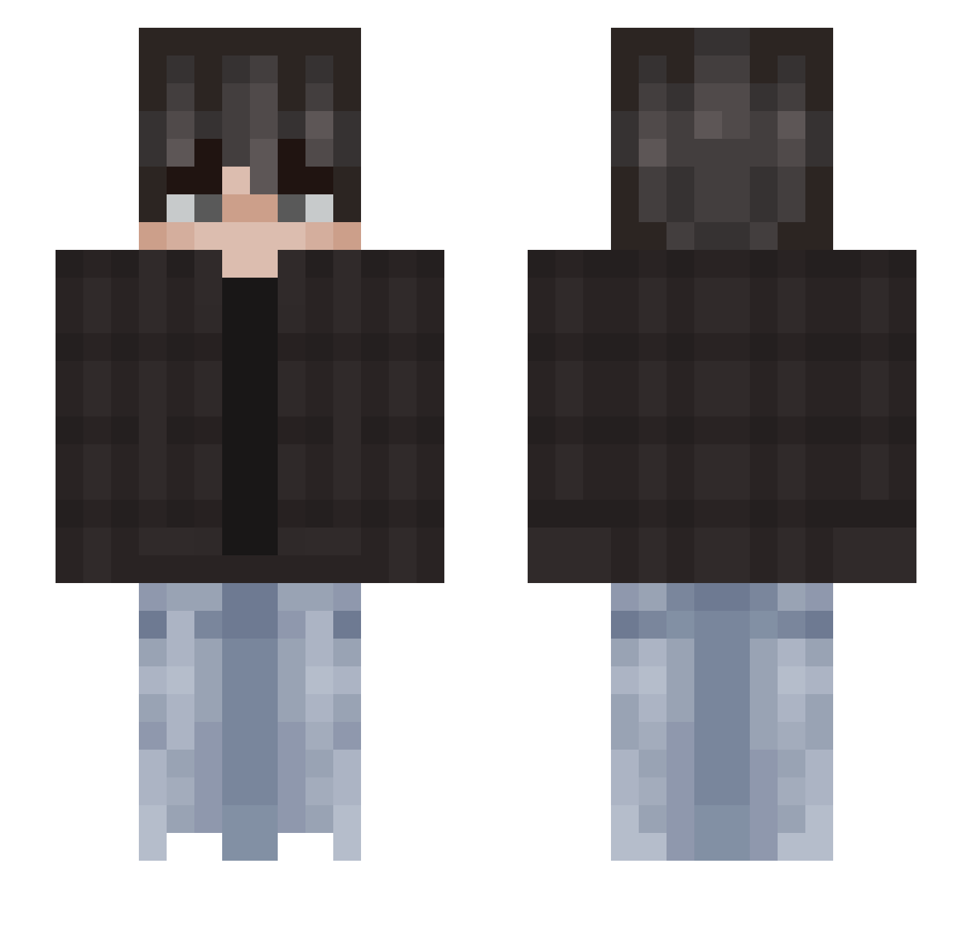 smxthie Minecraft skin, front and back view