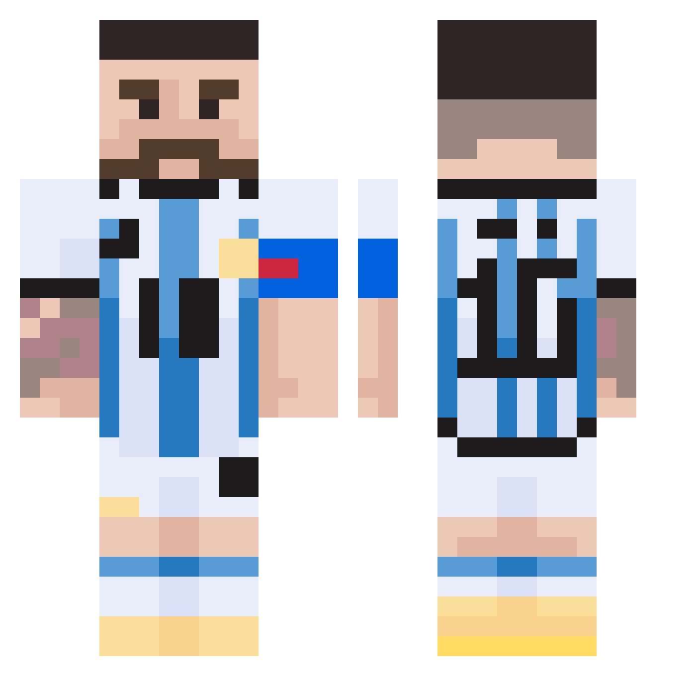 IMBEAST555 Minecraft skin, front and back view