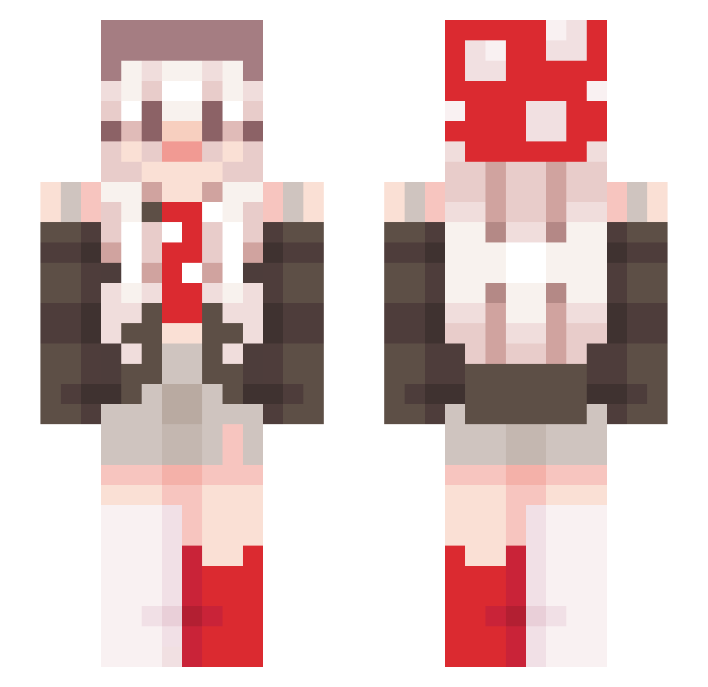 GretaTheGreat Minecraft skin, front and back view