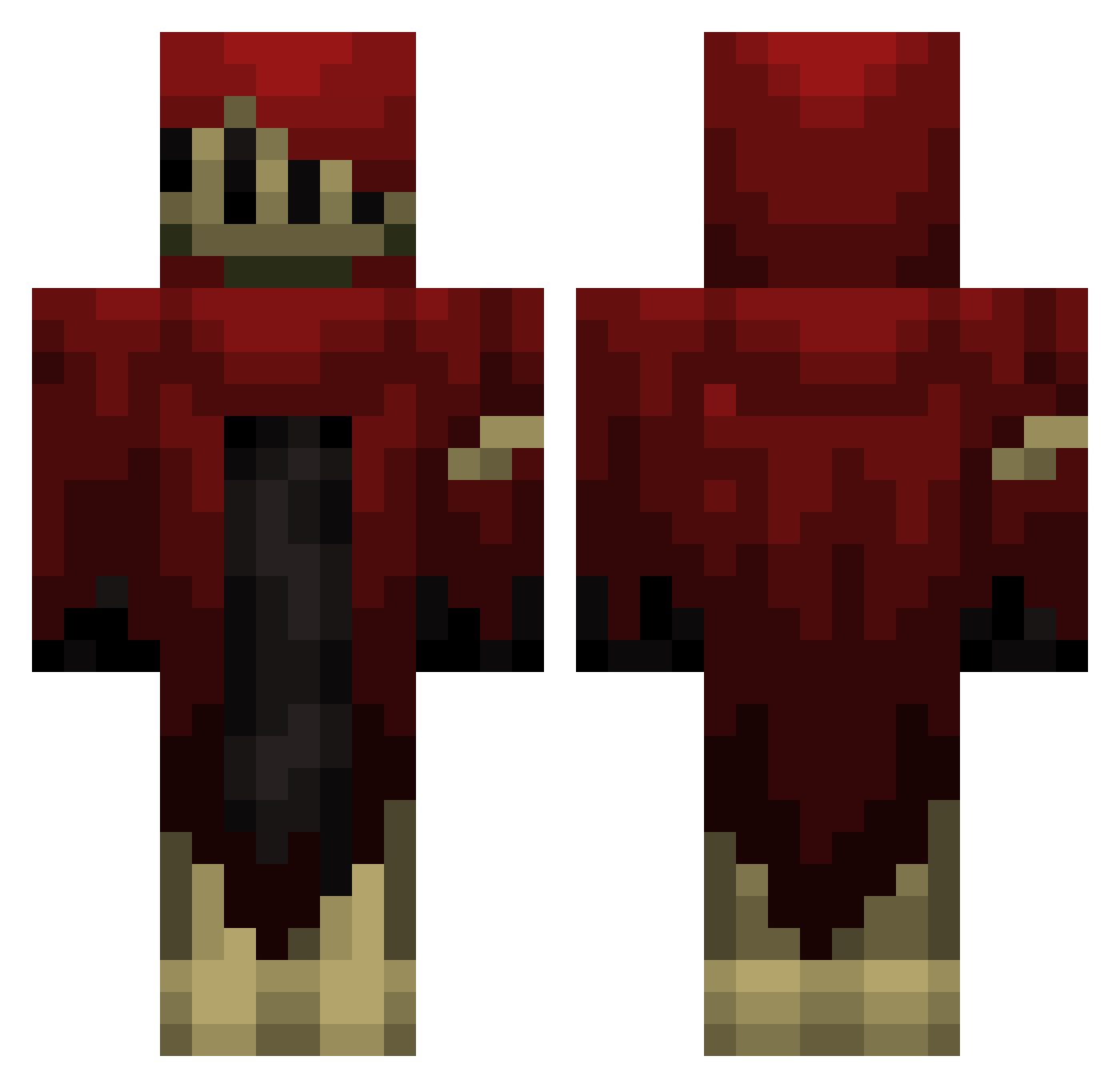 SpecterKnight909 Minecraft skin, front and back view