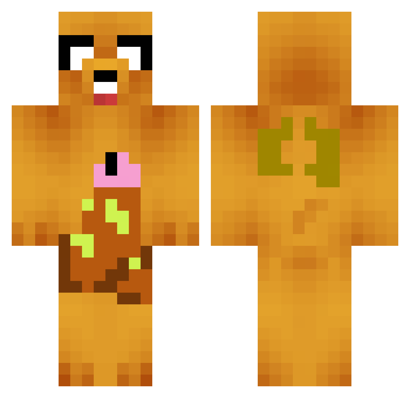 aaapoto Minecraft skin, front and back view