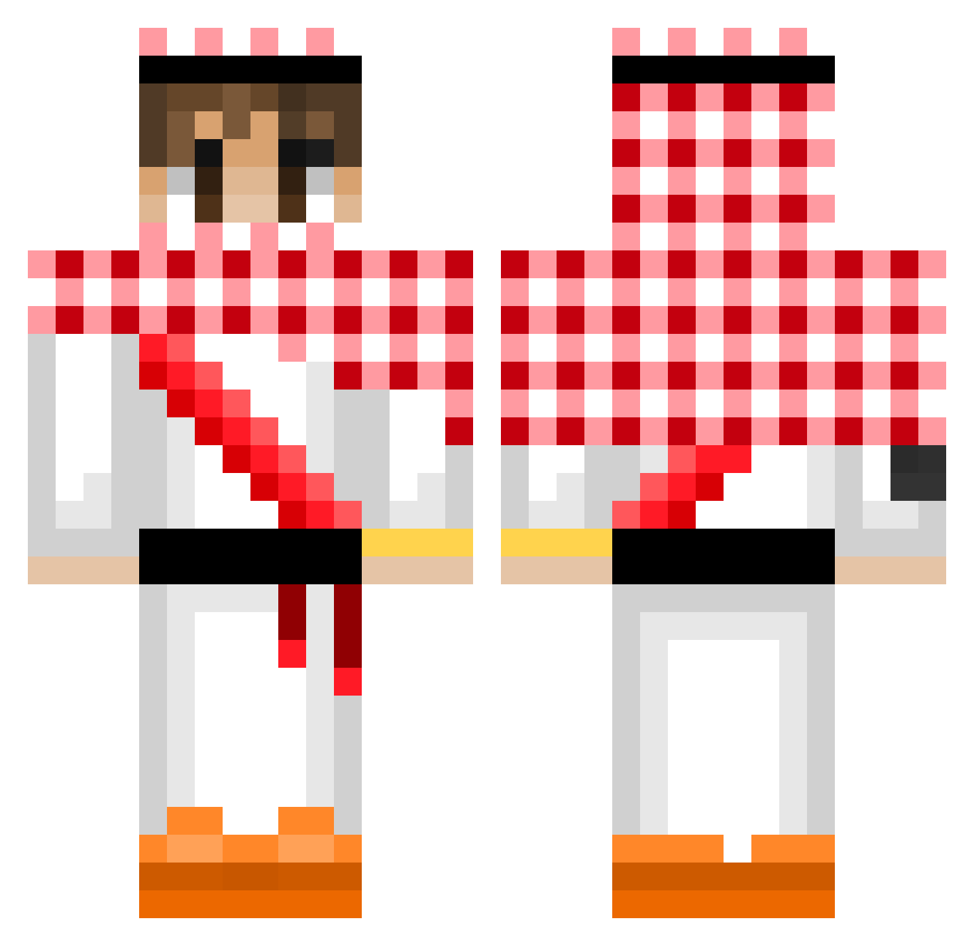themine666 Minecraft skin, front and back view