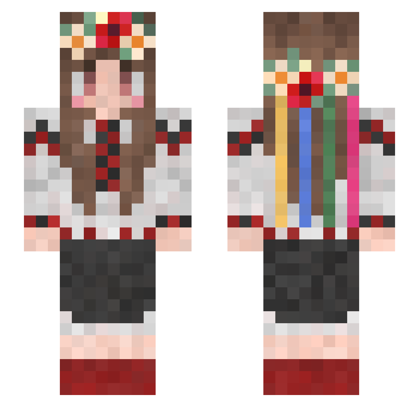 inasaurous Minecraft skin, front and back view