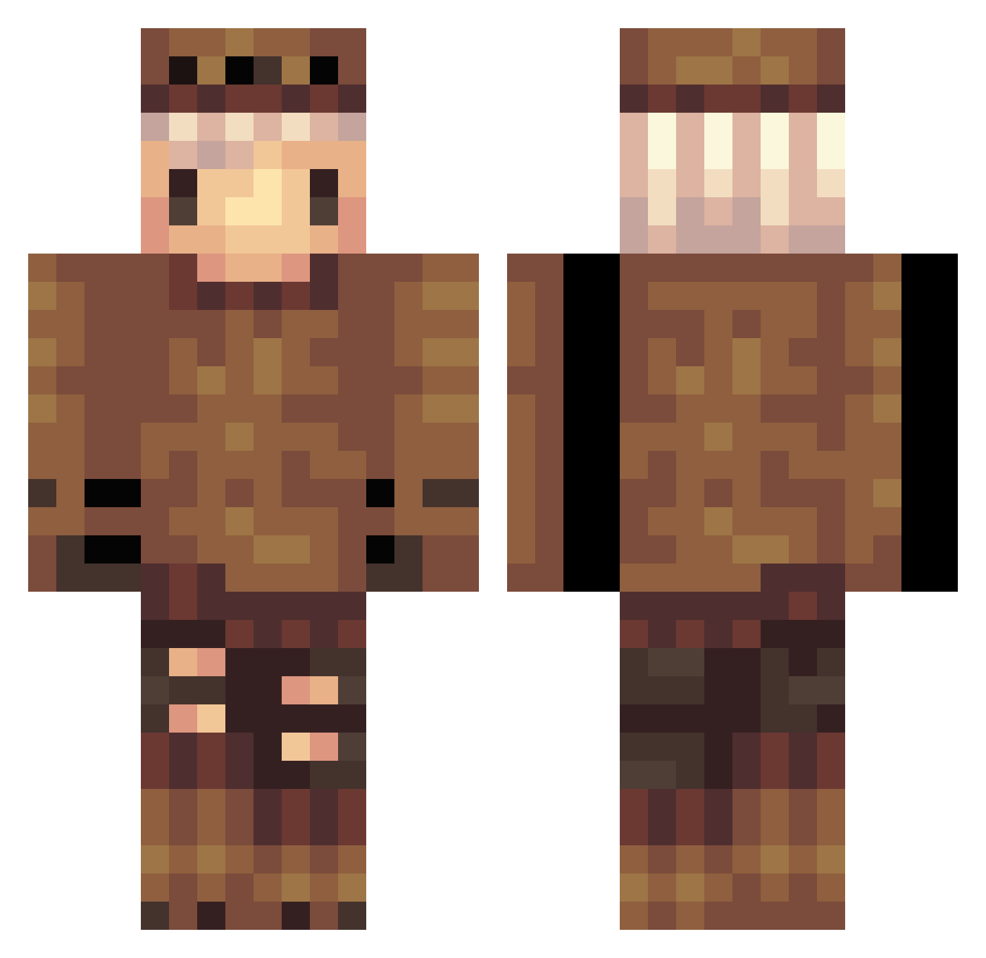 Bandwidth Minecraft skin, front and back view