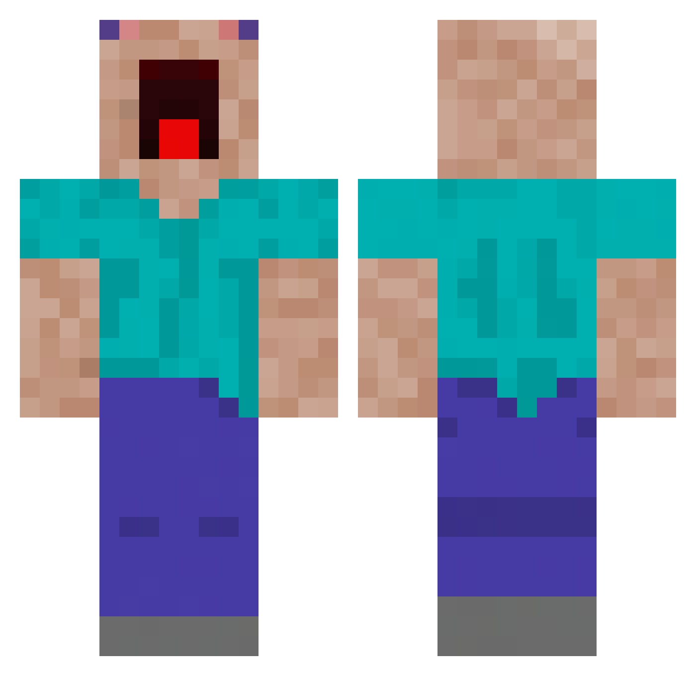 LeonardoExplodus Minecraft skin, front and back view