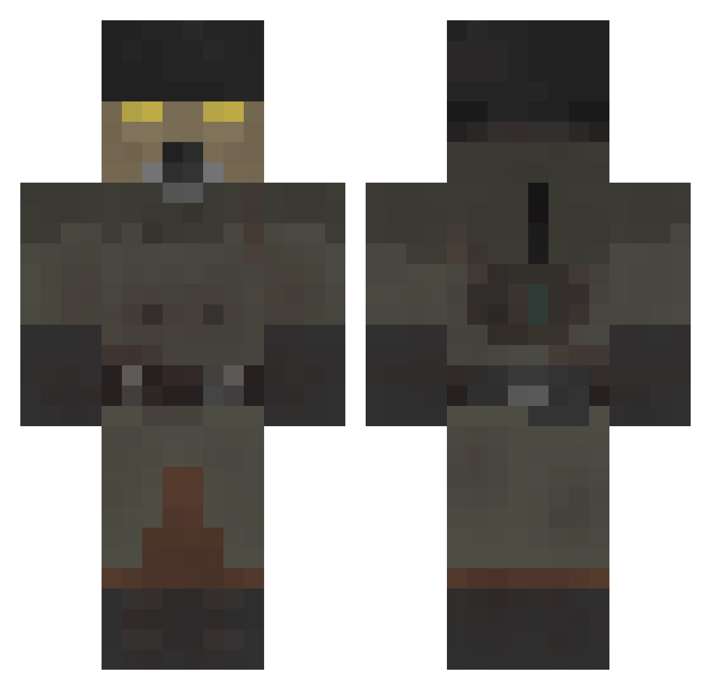 CreampiGOAT Minecraft skin, front and back view