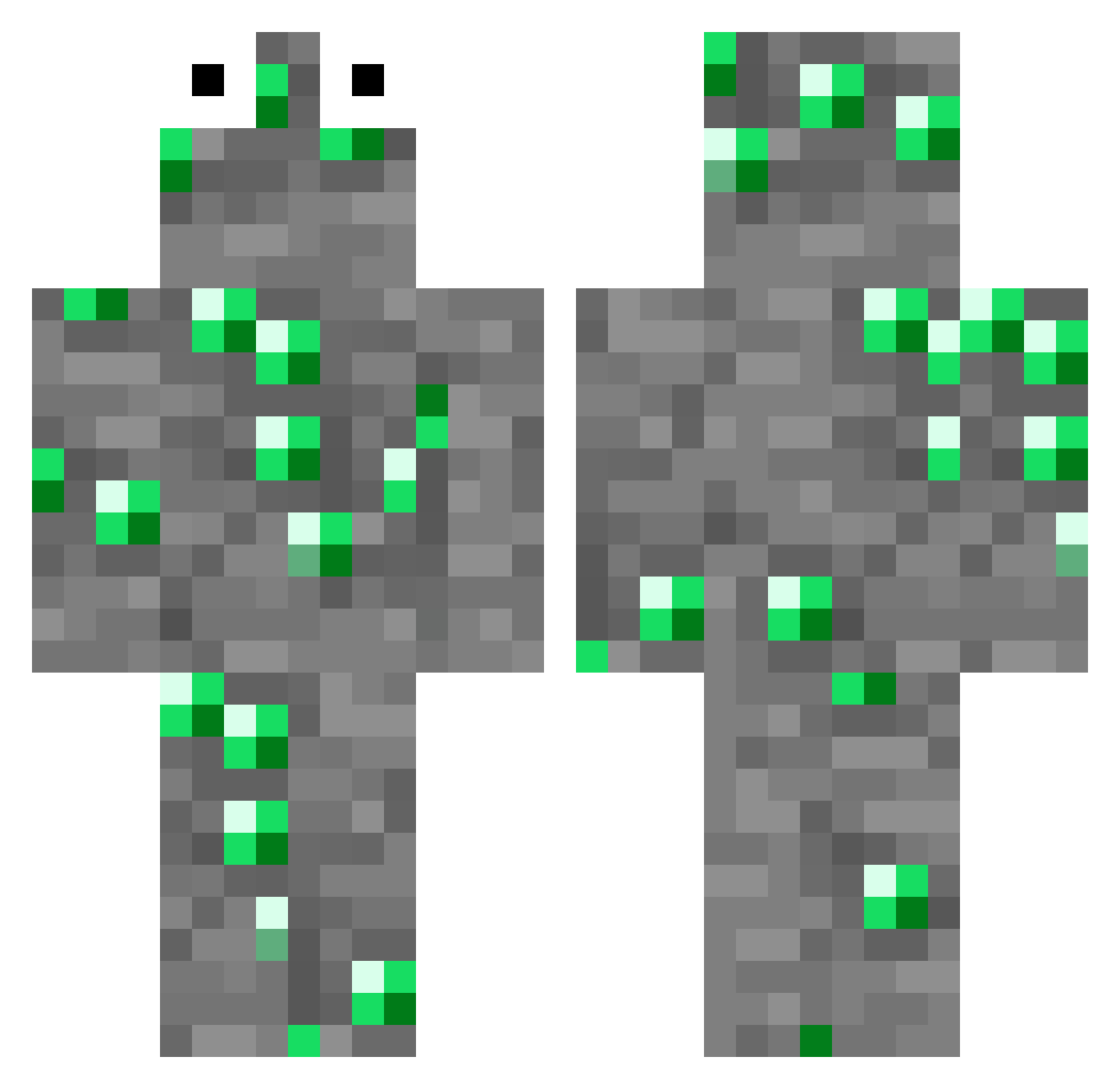 RockLover420 Minecraft skin, front and back view
