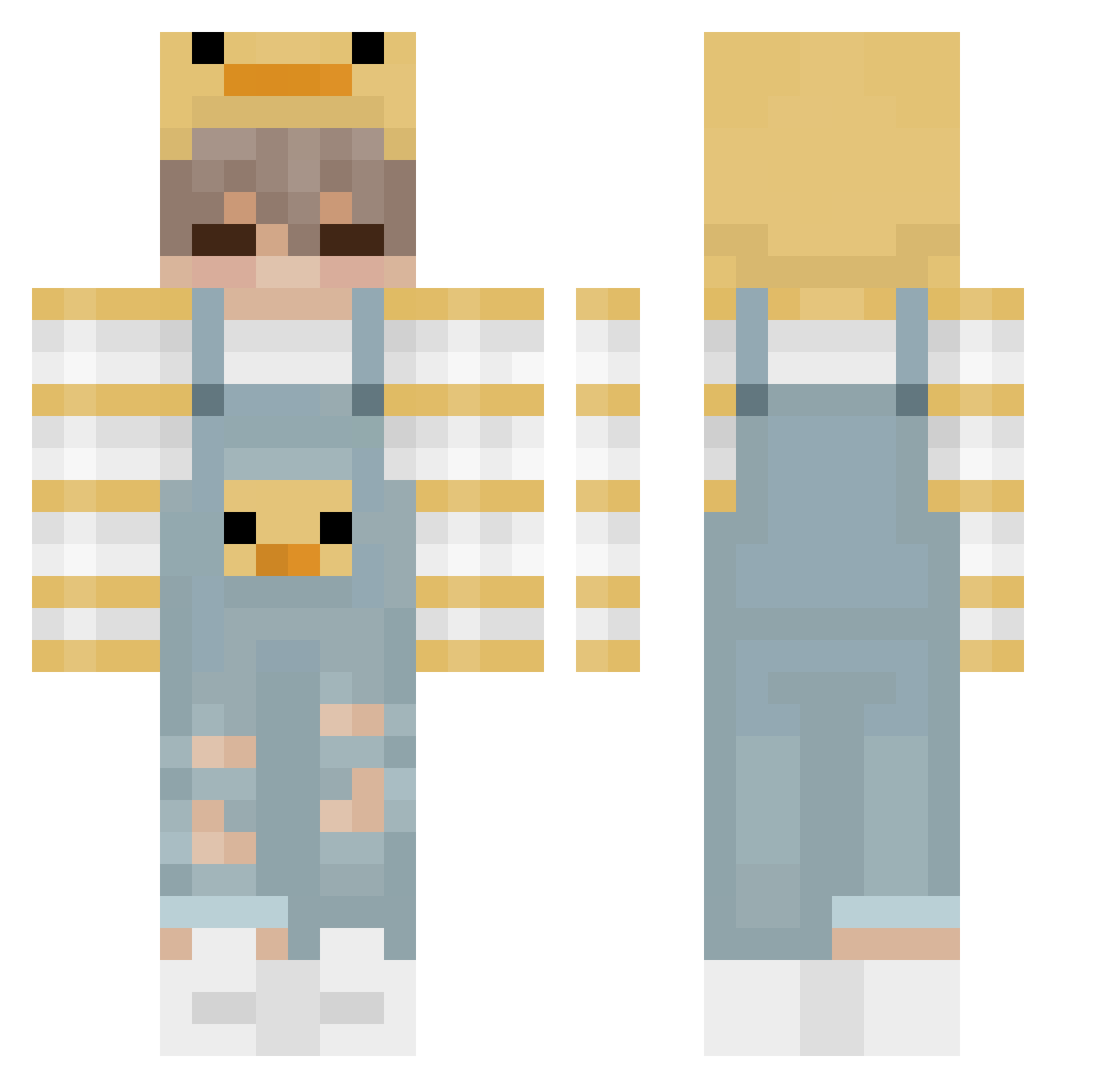 TastesLikePeach Minecraft skin, front and back view
