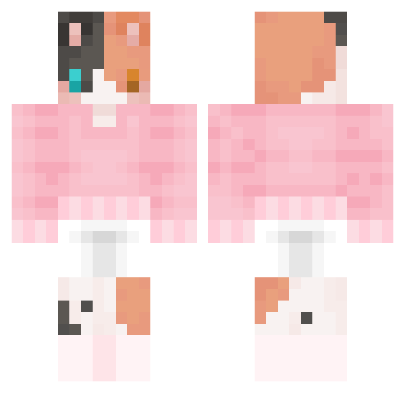 auriecat Minecraft skin, front and back view
