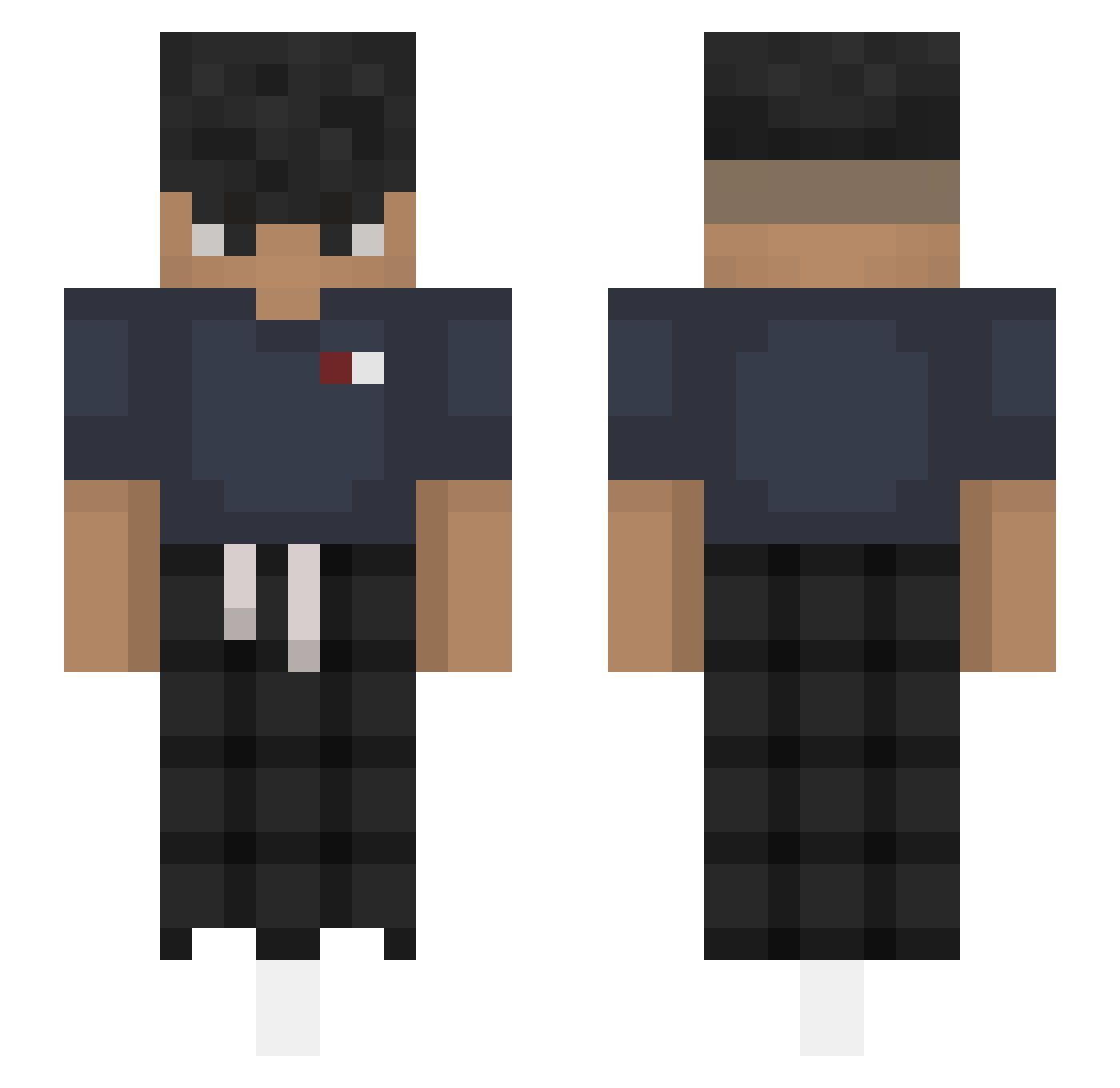 HJ5 Minecraft skin, front and back view