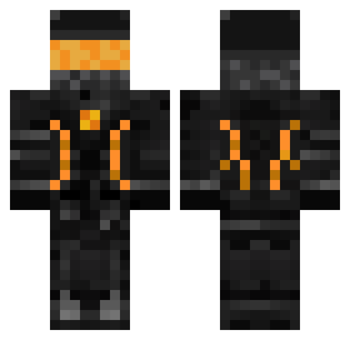 WaporPL Minecraft skin, front and back view