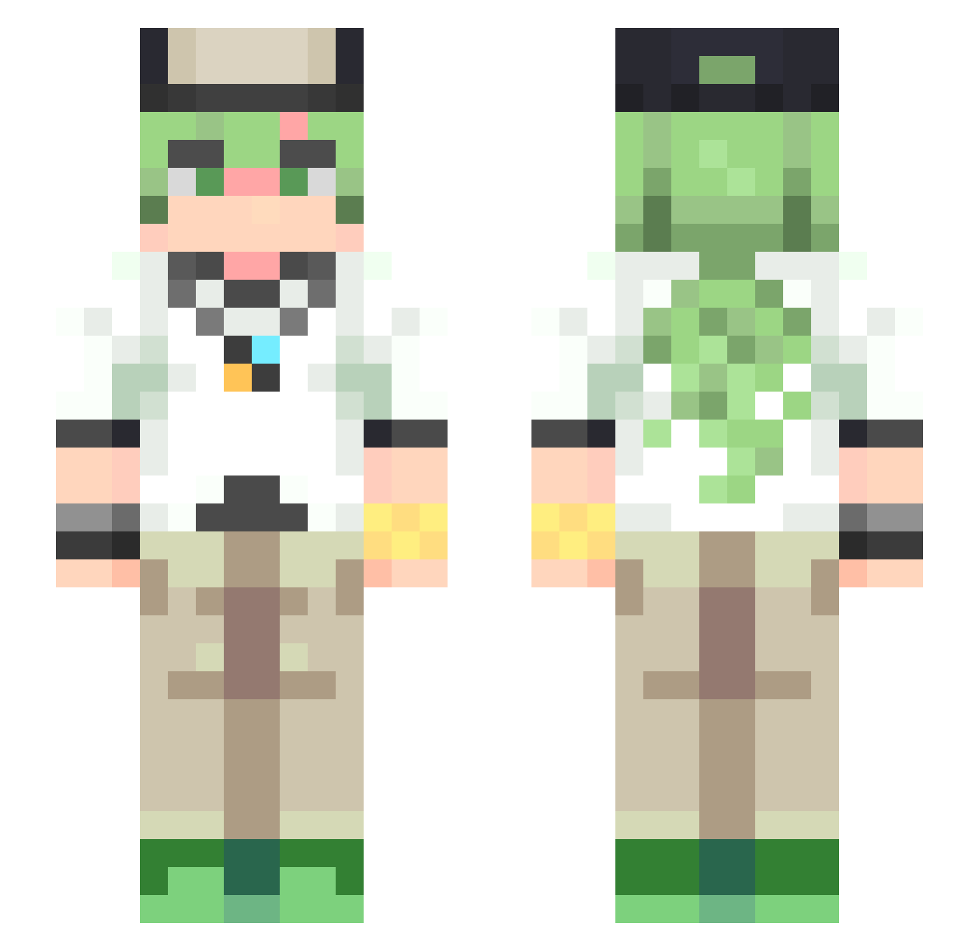 a_a_anonymous Minecraft skin, front and back view