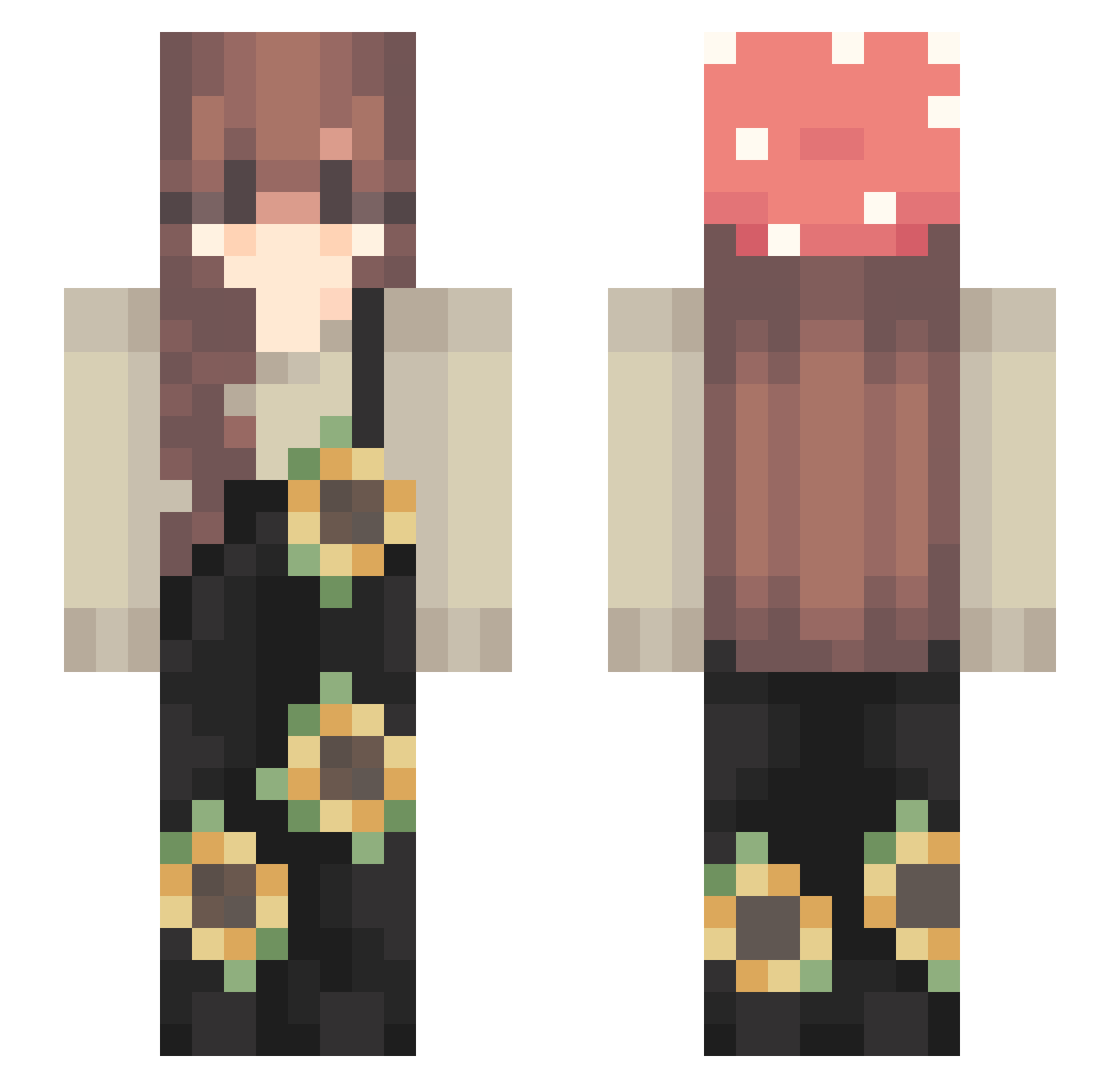 afentis Minecraft skin, front and back view
