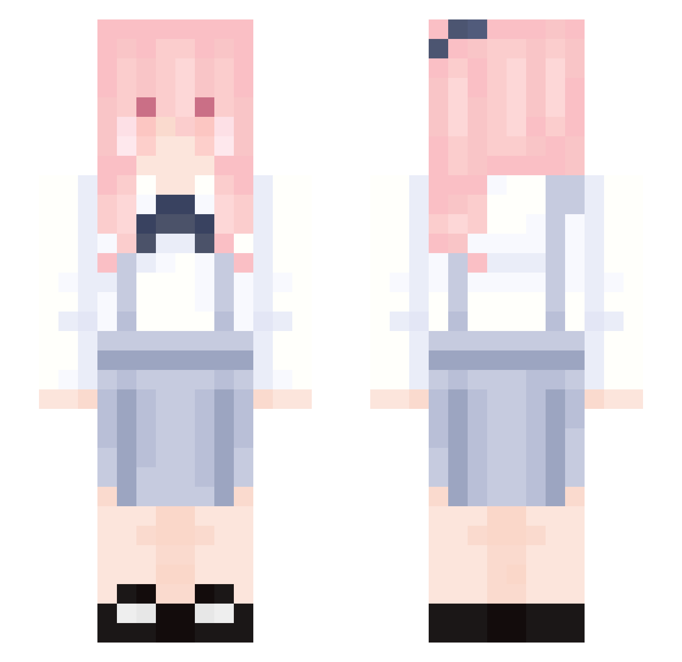 Lexxqwq Minecraft skin, front and back view