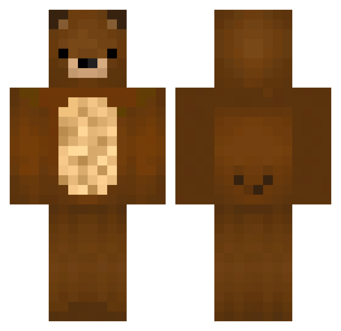 CooderBrown Minecraft skin, front and back view
