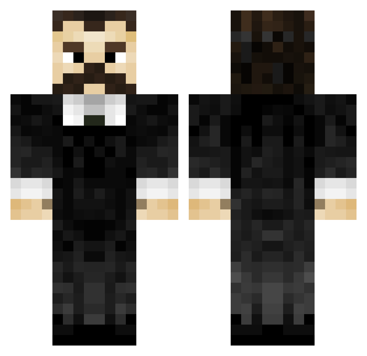 Steelyium Minecraft skin, front and back view