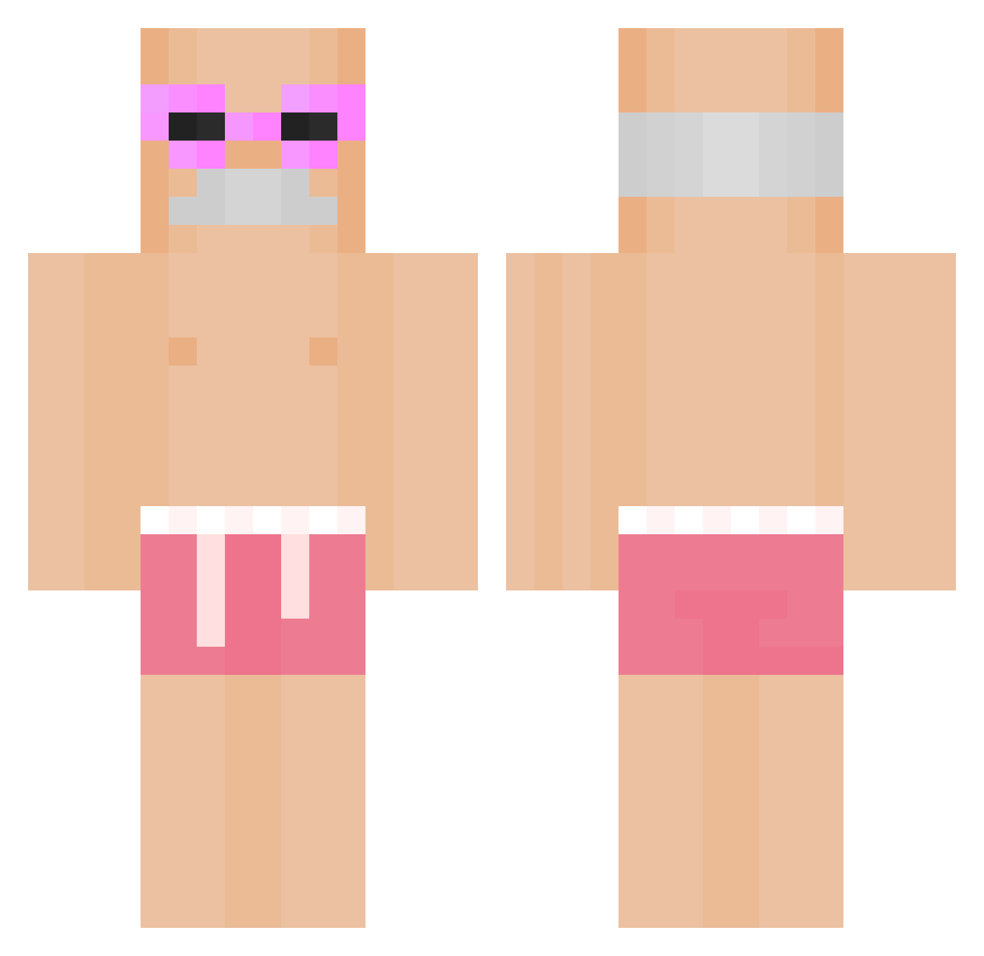 M1sn0 Minecraft skin, front and back view