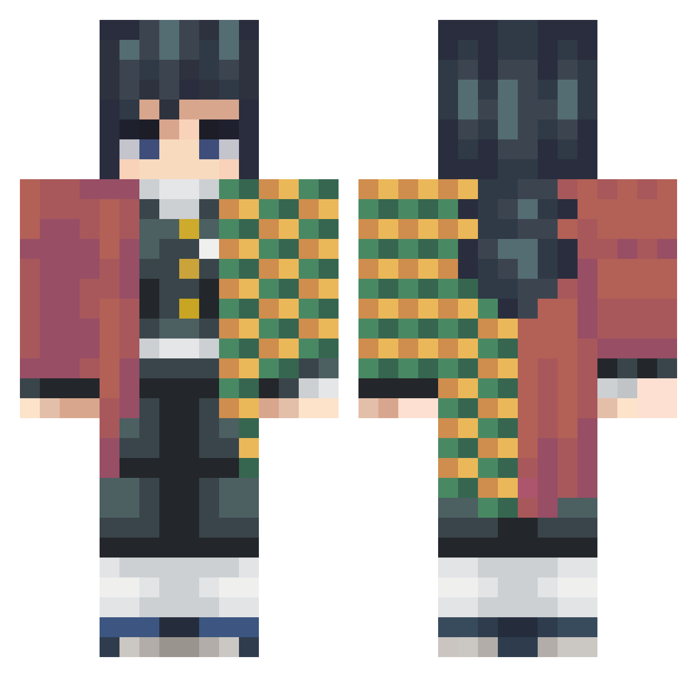 BonaYinDang Minecraft skin, front and back view