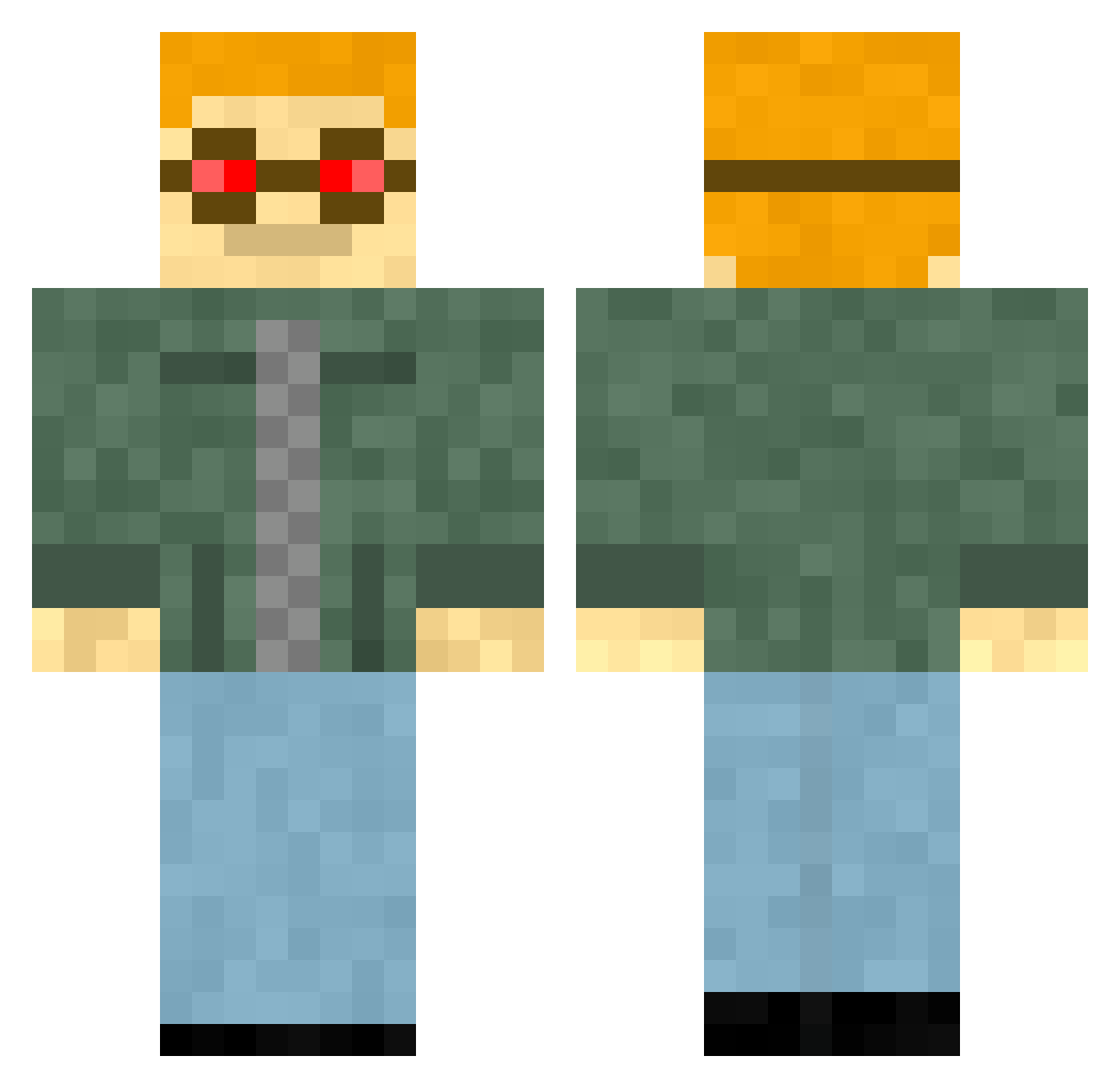 Grandmothers Minecraft skin, front and back view