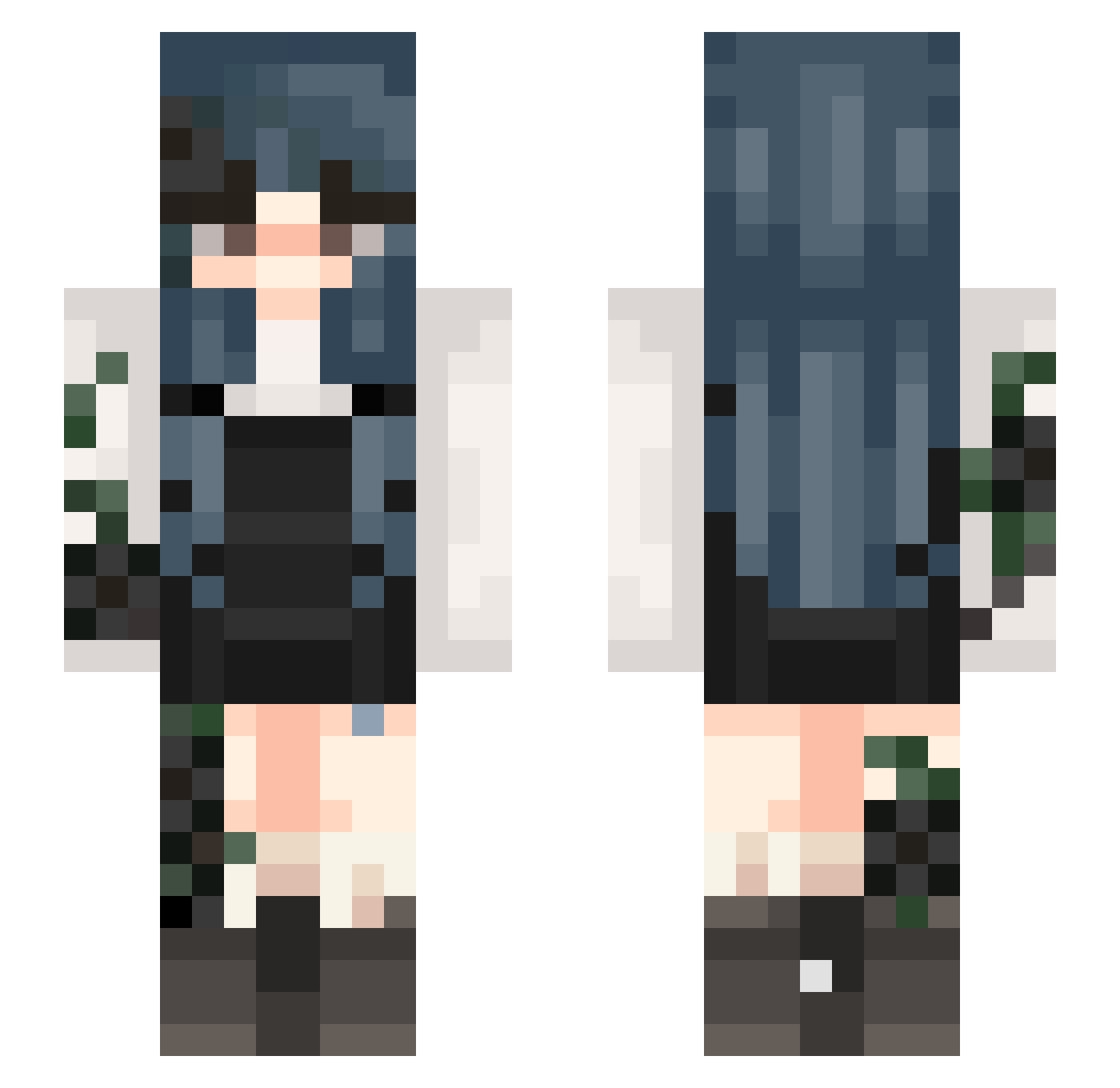 centimes Minecraft skin, front and back view