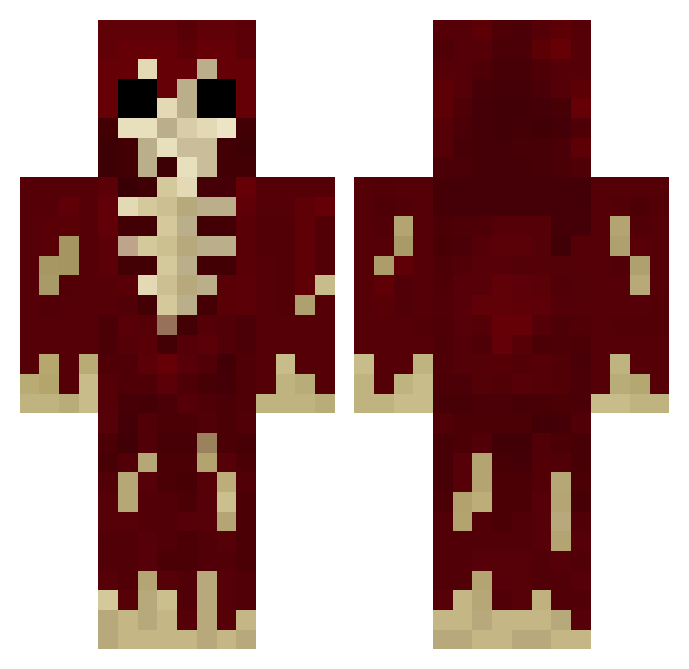 veryMoistRice Minecraft skin, front and back view