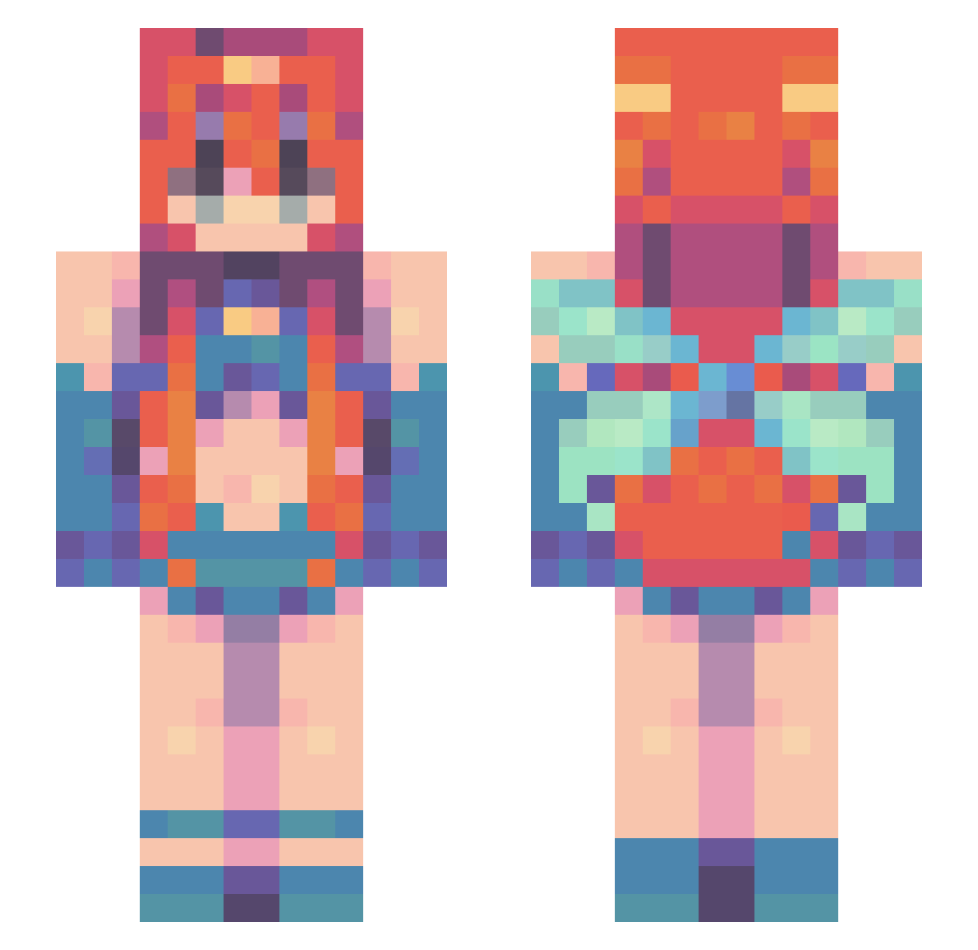 cherrysft Minecraft skin, front and back view