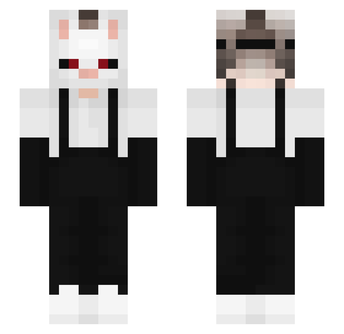 Kornered Minecraft skin, front and back view