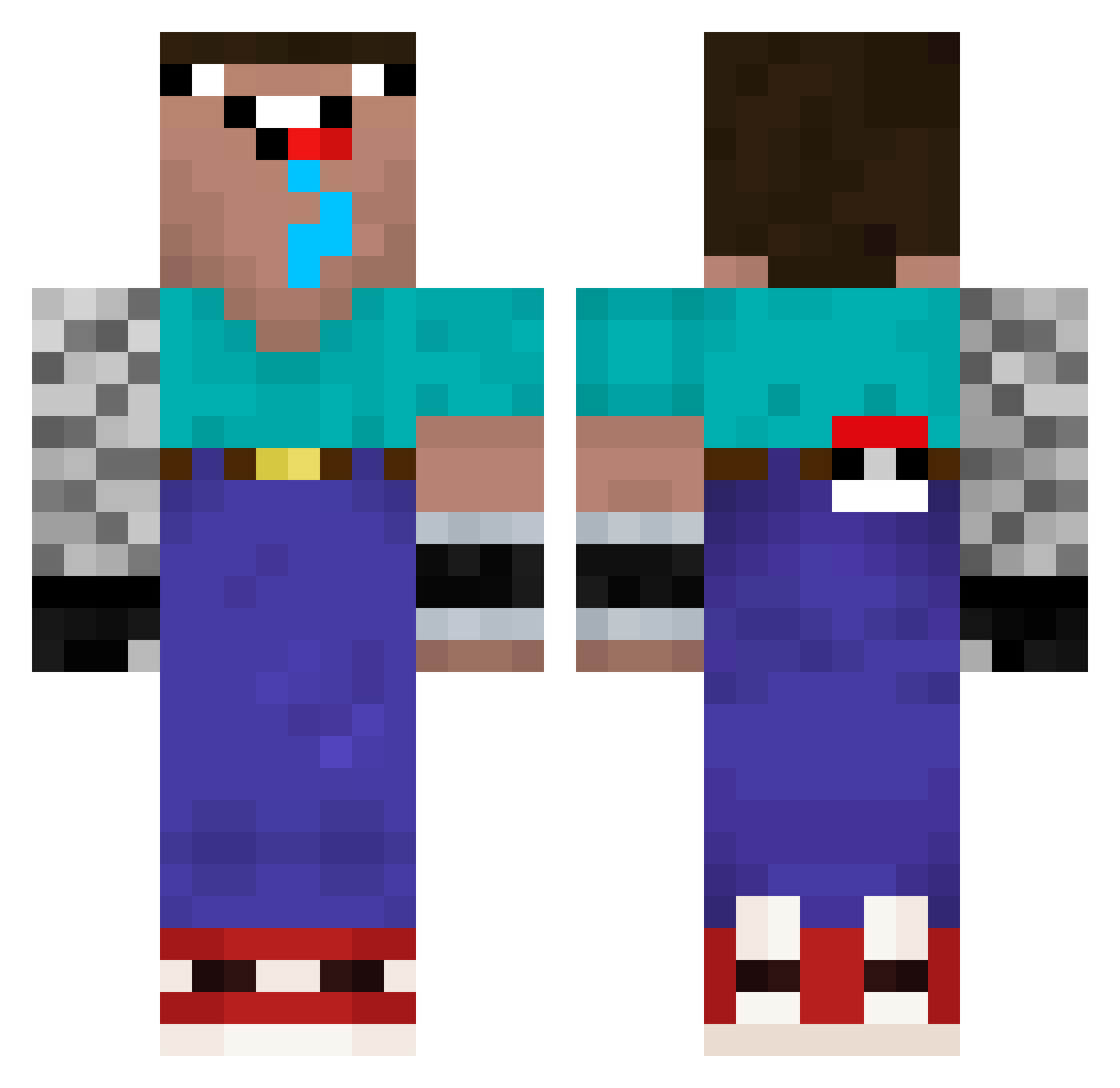 SCPBOT Minecraft skin, front and back view