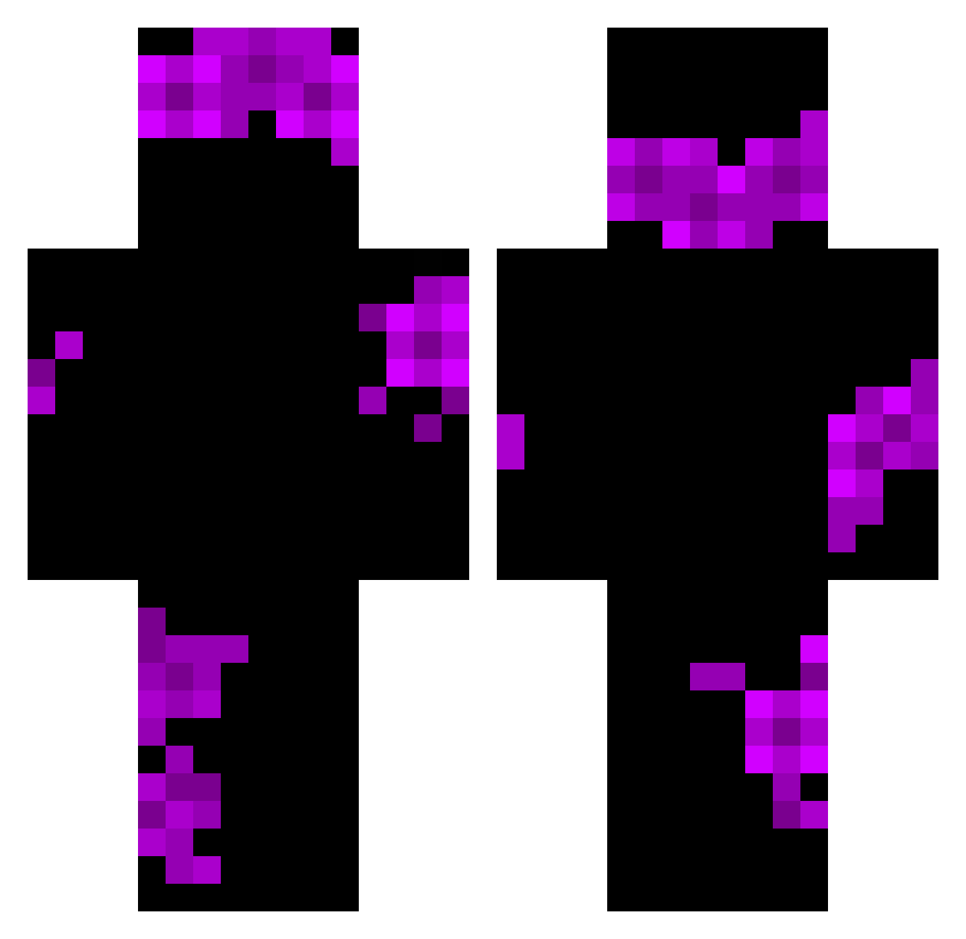 Regenerationless Minecraft skin, front and back view
